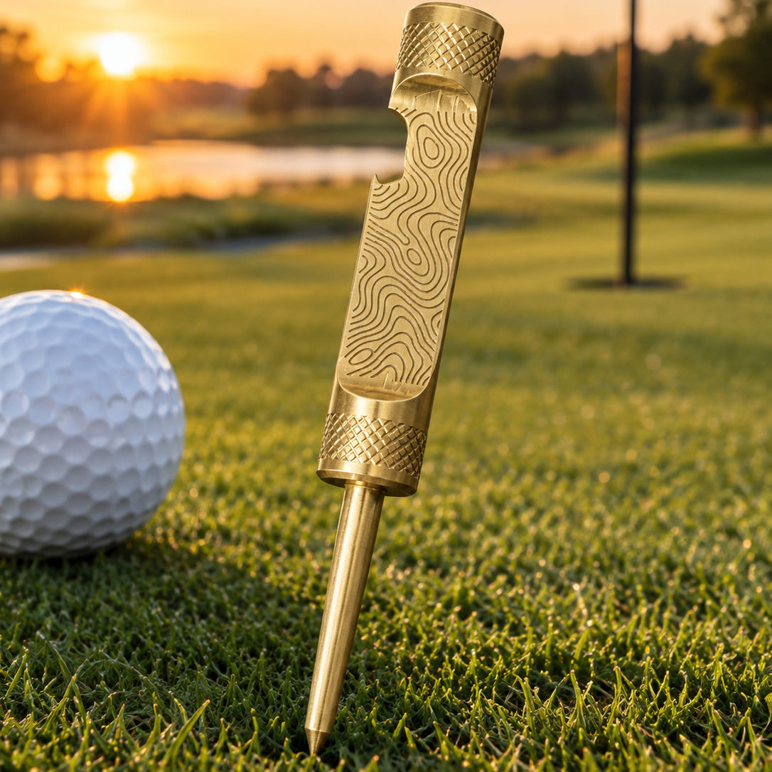 Topography - Brass Engraved Divot Tool