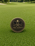 Try Tennis - Golf Ball Marker Brass Engraved