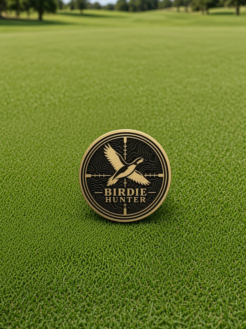 Birdie Hunter - Golf Ball Marker Brass Engraved