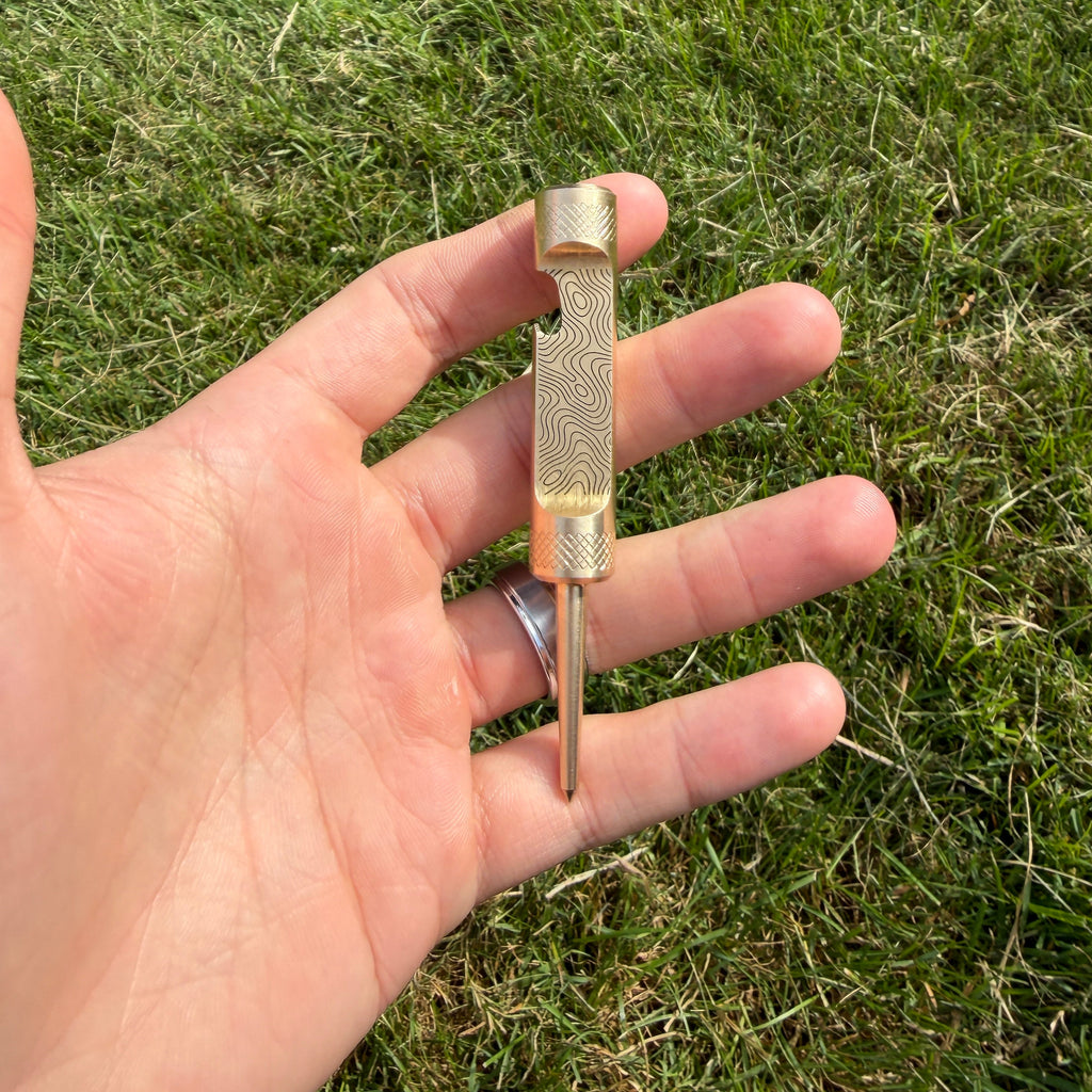 Topography - Brass Engraved Divot Tool
